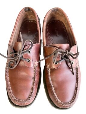 L.L. Bean Brown Leather Men’s Classic Boat Shoes Sz 9.5